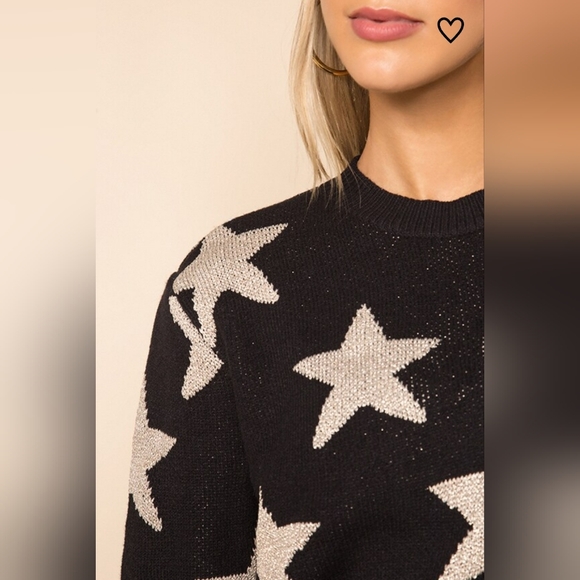superdown Black and Cream Star Sweater - Picture 3 of 8